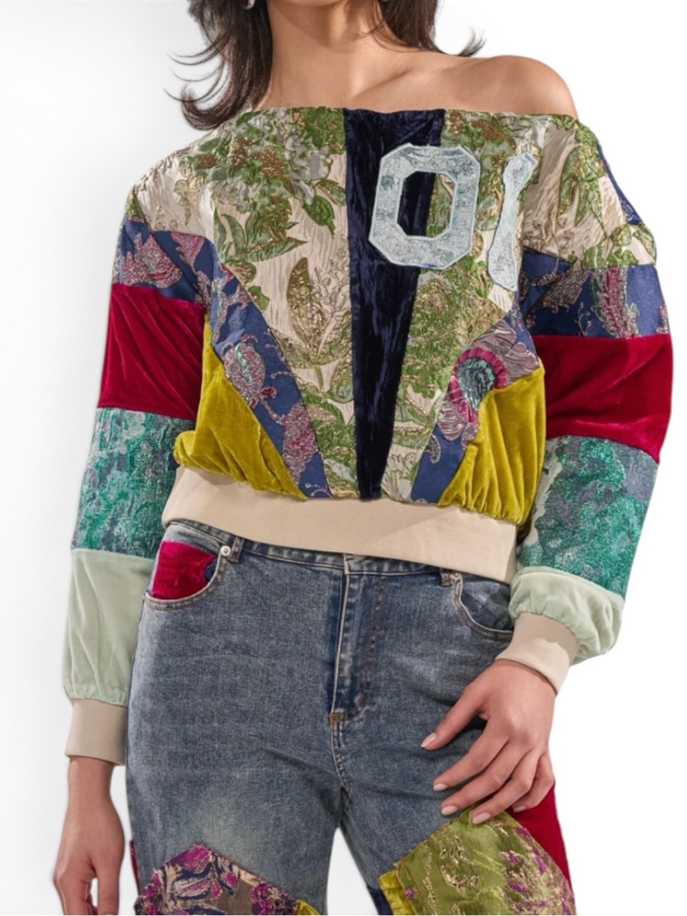 🔥🔥AKIRA MIXED EMOTION BROCADE PATCHWORK SWEATSHIRT